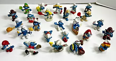 Vintage Schleich Smurf Figures Late 70's/80's LOT Of 25 AS IS (B) • $78