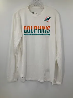 Miami Dolphins Team Issued White Dri-fit Long Sleeve Shirt New Size: Medium • $29.99