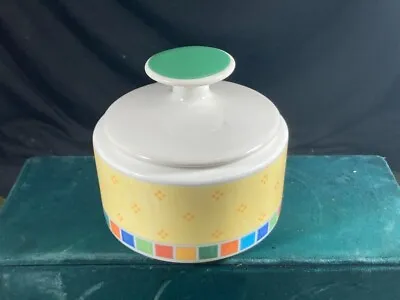 Villeroy & Boch Twist Alea Limone Bone China Sugar Bowl W Lid EUC Discontinued • $25