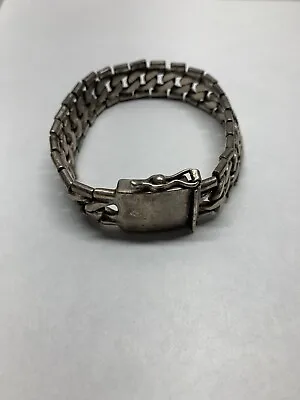 Vintage 925 Sterling Silver Mexico Heavy Curb Link Bracelet 91 Grams • $249.99