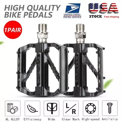 Bike Pedals Cycling Pedal Mountain Road Wide Platform Aluminum BMX MTB US  • $12.49