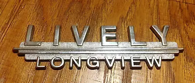  LIVELY Longview Texas  Car Dealer Dealership Metal Emblem Vintage • $16.99