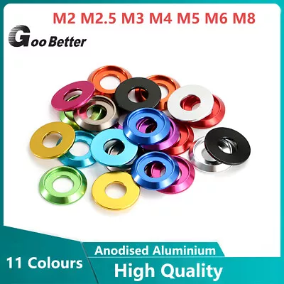 £1.68 • Buy M2 M2.5 M3 M4 M5 M6 M8 Pan Head Screw Bolt Washers Anodised Aluminium 11 Colours