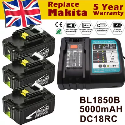 18V Makita OEM Battery Li-lon 5.0AH BL1860B BL1850B LXT400 Cordless LCD Charger  • £22.90