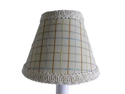 Beach Check Chandelier Shades 5  Mini Lamp Sconce Shade Beige Brown Grey • $5