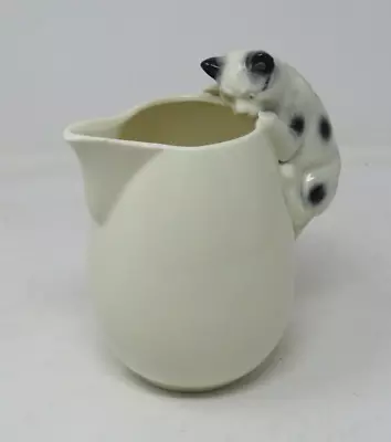 Vintage Erphila Fayence Germany Ceramic Milk Creamer Pitcher Cat Handle 414/11 • $24.99