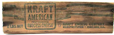 Vintage Kraft American Wood Cheese Box 2 Lb Pasteurized Process Cheese #2 • $20.89