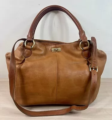 J. Crew Brompton Soft Brown Leather Shoulder Bag W/ Detachable Strap  • $46.71