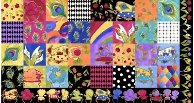 Loralie Designs - Sitting Pretty Medley Quilting Fabric Panel - Size 44x24 • $12.99