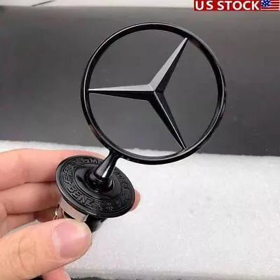 Front Hood Ornament Standing Black Star Badge Emblem For Mercedes-Benz C E S AMG • $16.29