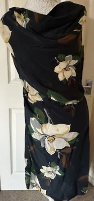 £220 • Buy Vivienne Westwood Shaman Dress Iconic Magnolia Floral Ruched Silk Blend 46/12