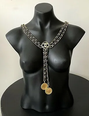 Authentic Chanel Vintage Triple Pin Medallion Chatelaine Brooch/belt. Very Rare! • $3039.99