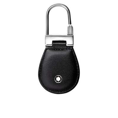 £144.68 • Buy Mens Keyfob Montblanc Meisterstuck 130072 Key Chain Metal Ring In Black Leather