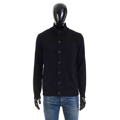 BRIONI 2100$ Black Cashmere Blouson Jacket / Cardigan - Button & Zip Closure • $1085