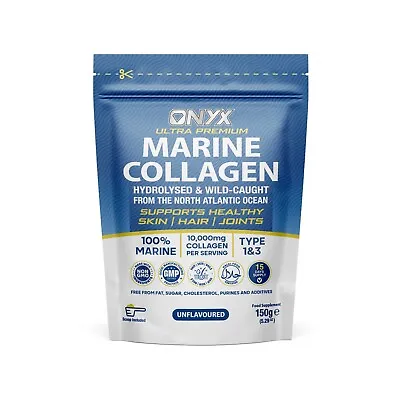 Premium Marine Collagen Powder 10000mg - Hydrolysed & Wild-Caught - 150g • £11