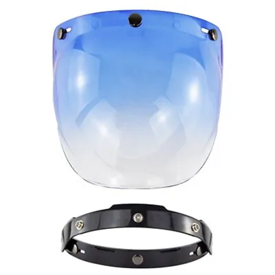 Open Face Helmet Visor Motorcycle Helmets Bubble Flip Up Motorcycles Blue • $19.50