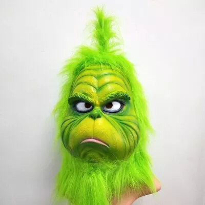 The Grinch Latex Mask Headgear Halloween Party Cosplay Costume Prop • $33.97