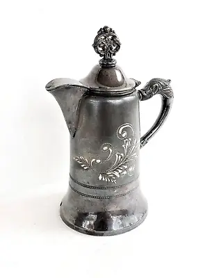Antique Individual Coffee Pot Silverplate 6 1/2  Tall Middletown Plate Co # 452 • $26.99