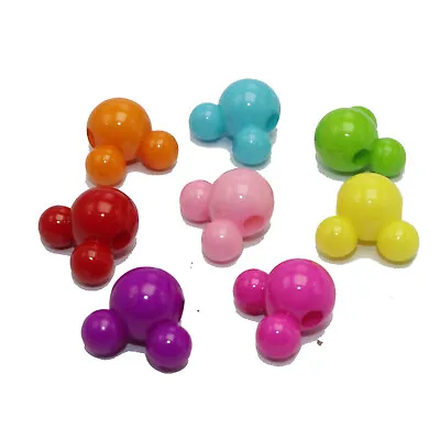 100pcs Mixed Bright Color Acrylic Large Mouse Head Beads 16mm Craft Diy Necklace • $7.19
