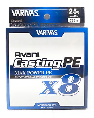 Varivas P.E Line New Avani Max Power Casting X8 300m P.E 2.5 40lb (8579) • $53.20