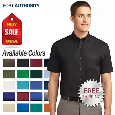 Port Authority Mens Big & Tall Button Down Short Sleeve Dress Shirt TLS508 • $27.46