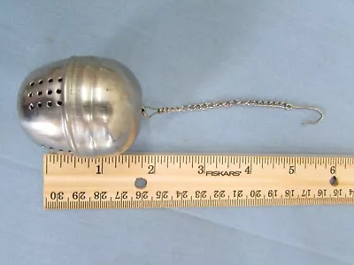 Vintage Aluminum Tea Ball Infuser Strainer With Chain & Hook • $4.99