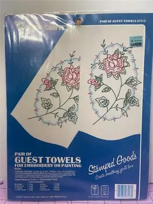 VOGART CRAFTS -  Pair Of Stamped Guest Towels  For Embroidery Or Painting • $9.99