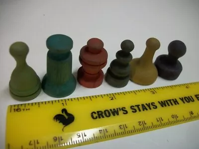 Vintage 40s/50s Monopoly  SIX (6)  Wooden Tokens Movers Wood Replacement Pieces • $10