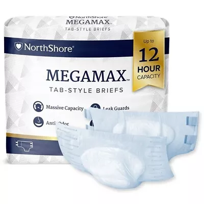 Northshore Megamax Large White Adult Nappies 10 Pack • $39.95
