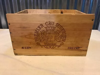 2001 Yquem  France Wine Wooden Crate Box Empty 6/750 • £33.77