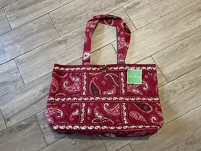 Vera Bradley Retired New/Unused With Tag Large Mesa Red Tote Paisley Print • $45
