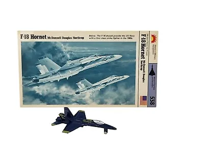 Vintage McDonnell Douglas F-18 Hornet Diecast Model With Laminated Info Card • $12.99