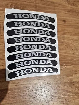 8X Honda  Silver/black MOTORCYCLE BIKE WHEEL STICKERS DECALS TAPE RIMS • £4.49