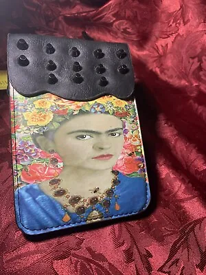 $15 • Buy Cute Frida Kahlo Black Shoulder Strap Purse - With Black Studded Flap
