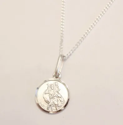 Ladies 925 Silver Saint Christopher Necklace With Free Personalised Engraving • £19.95