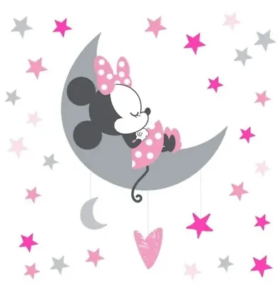 Disney Baby Minnie Mouse Pink/Gray Celestial Wall Decals By Lambs & Ivy • $13.45