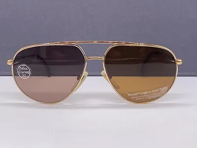 Metzler Sunglasses Men Gold Pilot Oval 0669 Germany Zeiss Lens • $104.80