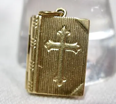 Vintage 14K Yellow Gold Signed J.M.F. Co Lords Prayer Charm Pendant K1917 • $289