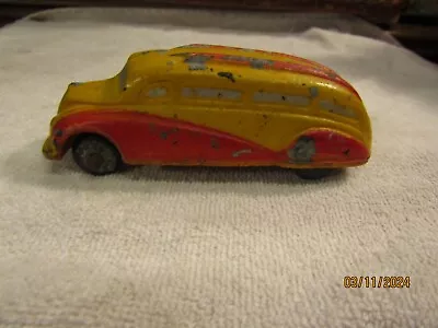 Vintage Sun Rubber Co. 1930s Yellow Red Streamline Bus 4  • $12.99