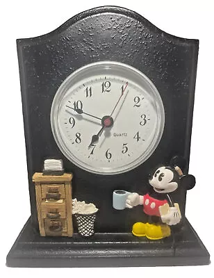 Walt Disney World Mickey Mouse Rare/Antique. Quartz Desk Clock • $44.99