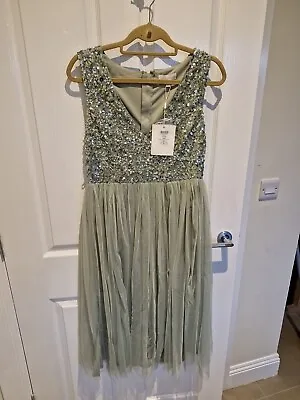 Maya Deluxe Pink Sequin Dress BNWT SIZE 8 • £19.99