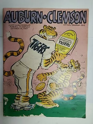 Auburn Tigers Clemson Official Program October 14 1967  B 28d2 • $49.95