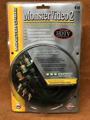 NOS NEW Monster Cable MV2CV-4M  VIDEO 2 Series  Component Video Cable - 4 Meter • $22.99