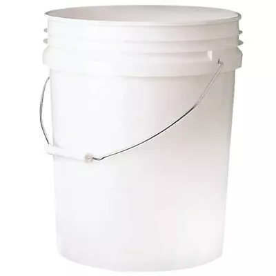 5 Gal Multipurpose Food Safe Bucket White Carry Handle FDA Approved Without Lids • $10.56