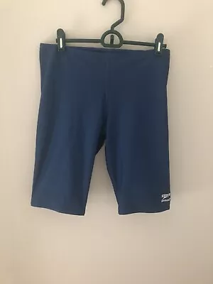 Speedo Endurance+ Mens 34 Jammers Trunks Swimsuit Blue Drawstring Waist • $14.99