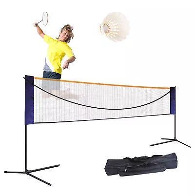 Portable 20ft Badminton Net Indoor Outdoor Volleyball Training Court Sports Tool • $49.40