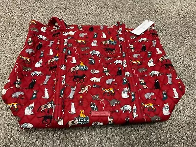 Vera Bradley Vera Tote Purse Bag NWT Holiday Cats 2021 Christmas-27883-x63 • $99.99