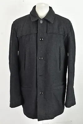 GAP Grey Coat Jacket Size L Mens Button Up Outdoors Outerwear Menswear • $20.09