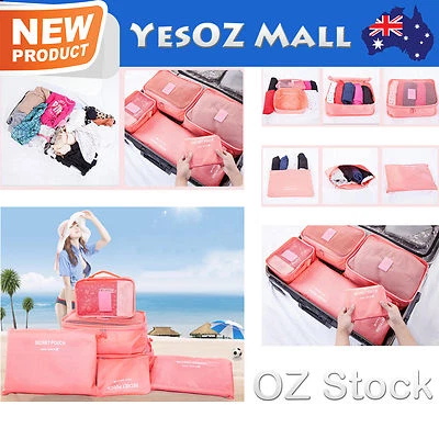 6Pcs Travel Luggage Storage Bag Packing Cube Travel Clothes Tidy Organizer Pouch • $15