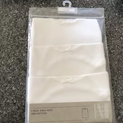 £6 • Buy John Lewis 3 Pack Girls Vests Age 6 Years.